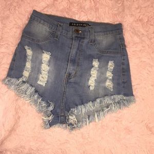 High waisted Fashion Nova jean shorts